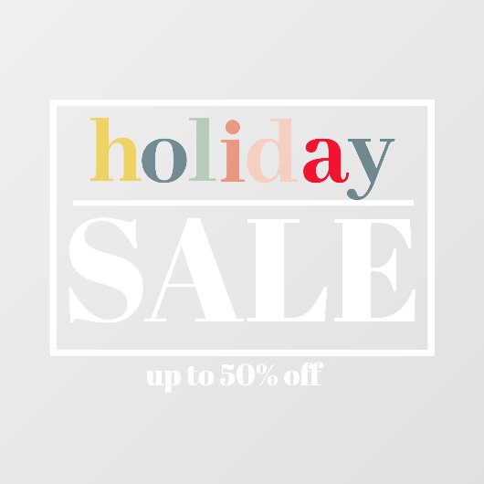 Moderne Winkelruit Korting Feestdagen Raamsticker (Vel)