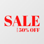 Moderne winkelruit Sale Afkorting Window Cling Raamsticker (Vel)