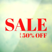 Moderne winkelruit Sale Afkorting Window Cling Raamsticker (Vel 3)