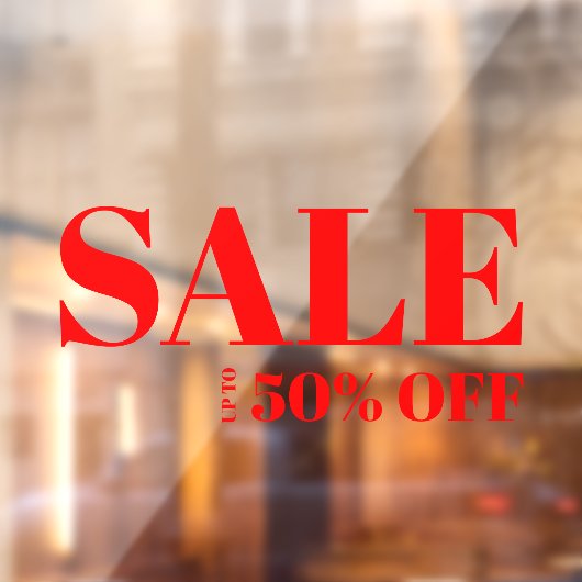 Moderne winkelruit Sale Afkorting Window Cling Raamsticker (Vel 2)