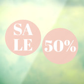 Moderne Winkelruit Sale Pastel Roze Raamsticker (Vel 3)