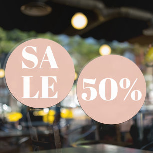 Moderne Winkelruit Sale Pastel Roze Raamsticker