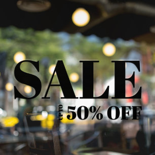 Moderne winkelruit uitverkoop raamsticker