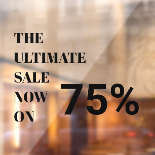 Moderne winkelruit uitverkoop raamsticker