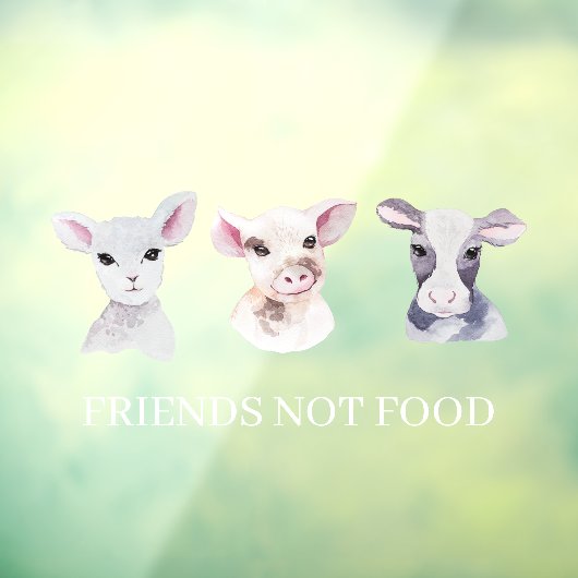 Moderne winkelruit vegan | Vrienden geen voedsel Raamsticker (Vel 3)