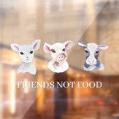 Moderne winkelruit vegan | Vrienden geen voedsel Raamsticker (Vel 2)