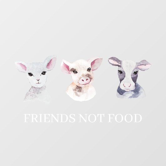 Moderne winkelruit vegan | Vrienden geen voedsel Raamsticker (Vel)