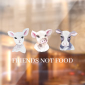 Moderne winkelruit vegan | Vrienden Niet Eten Raamsticker (Vel 2)