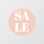 Moderne winkelvensterverkoop Pastel Roze Raamsticker (Vel)
