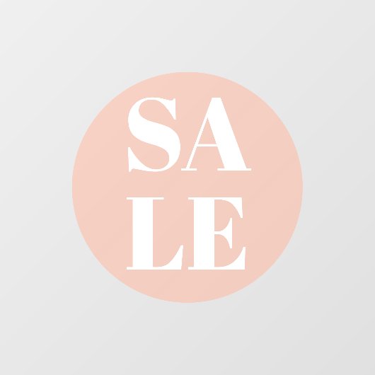 Moderne winkelvensterverkoop Pastel Roze Raamsticker (Vel)