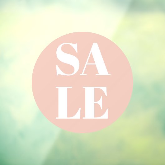 Moderne winkelvensterverkoop Pastel Roze Raamsticker (Vel 3)