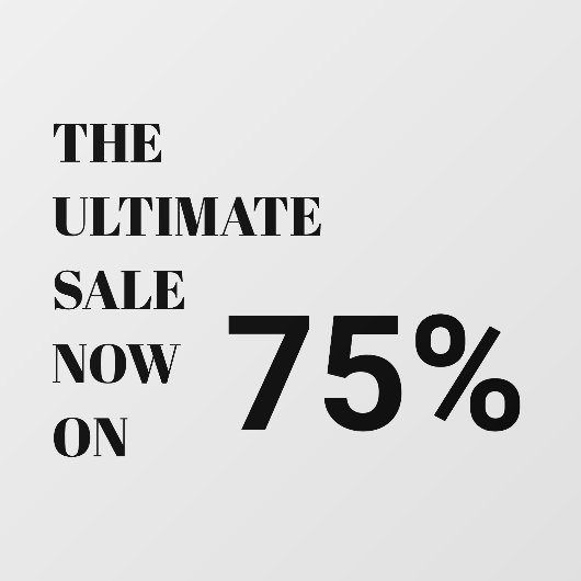 Moderne winkelvensterverkoop raamsticker (Vel)