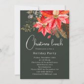 Moderne Winter Bloemen Kerstlunch Kaart (Voorkant)