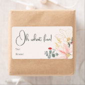 Moderne Winter Bloemen Oh Wat Leuk Rechthoekig Cad Etiket (Insitu)