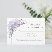 Moderne Winter Bloemen Uitnodiging (Staand voorkant)