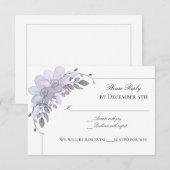 Moderne Winter Bloemen Uitnodiging (Voorkant / Achterkant)