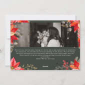 Moderne Winter Bloemen Vrolijk Kerstfeest Vijf Fot Feestdagenkaart (Achterkant)