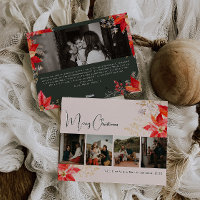 Moderne Winter Bloemen Vrolijk Kerstfeest Vijf Fot