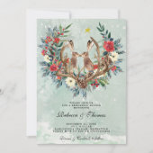 Moderne winter bloemenhazen repetitie diner kaart (Voorkant)