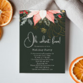 Moderne winter bloemenkerst Oh wat leuk! Feest Kaart