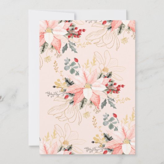 Moderne winter bloemenkerst Oh wat leuk! Feest Kaart (Achterkant)