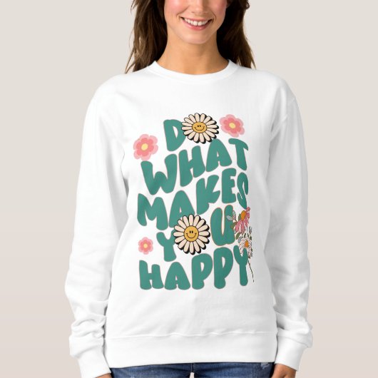 Moderne winter bloemenretro groovy zonnebloem vrou trui (Voorkant)