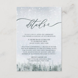 Moderne Winter Bos Bruiloft Elegantie Informatiekaartje