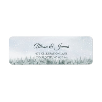Moderne Winter Bos Bruiloft Etiket