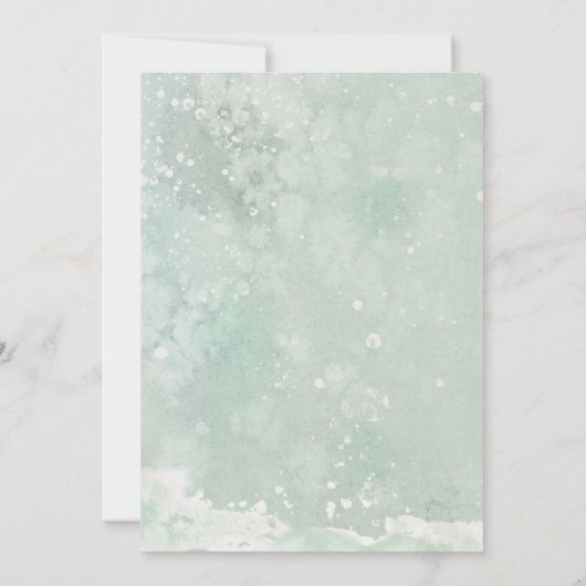 Moderne winter bruiloft rode bessen bloemenhaas kaart (Achterkant)