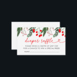 Moderne Winter Christmas Baby shower Luier Raffle Informatiekaartje<br><div class="desc">Maak uw baby shower extra leuk met onze Modern Winter Floral Christmas Baby shower Diaper Raffle Enclosure Kaart. Met elegante kerstbloemen zoals poinsettia's en feestelijk groen, past deze kaart perfect bij uw douche met een vakantiethema. Nodig uw gasten uit om deel te nemen aan een luierverloting door een pakje luiers...</div>