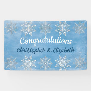 Moderne Winter Congratulatie Trouwdag Spandoek