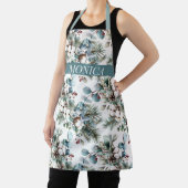 Moderne Winter Cotton Pine Bloempatroon Monogram Schort (Insitu)