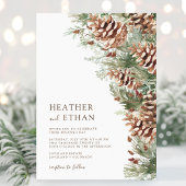 Moderne winter dennen bruiloft kaart