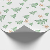 Moderne Winter Dennenboom Ster Cadeaupapier (Hoek)