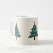 Moderne Winter Evergreen Kerstboom koffie mok (Voorkant links)