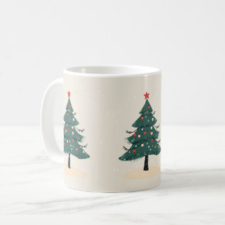 Moderne Winter Evergreen Kerstboom koffie mok