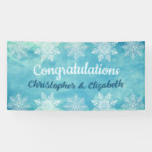 Moderne Winter Felicitaties Trouwdag Spandoek (Horizontaal)