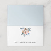 Moderne winter Florals Datum huwelijk auto Plaatskaartje (Buitenkant ongevouwen)