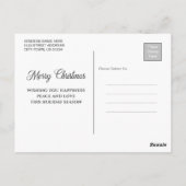 Moderne Winter Foliage Merry-kerstfoto Briefkaart (Achterkant)