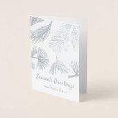 Moderne Winter Foliage Season's Holiday Greetings Folie Kaarten (Voorkant)