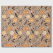 Moderne Winter Gedroogde Citroen Kraft Cadeaupapier (Vlak)