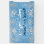 Moderne winter gefeliciteerd Verloving bruiloft Spandoek (Verticaal)