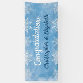 Moderne winter gefeliciteerd Verloving bruiloft Spandoek (Verticaal)