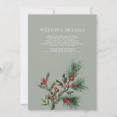 Moderne Winter Greenery Kerst bessen bruiloft Kaart (Achterkant)