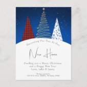 Moderne Winter Happy Holiday Trees Bewegen Aankondigingskaart (Voorkant)