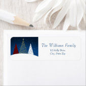 Moderne winter Happy Holiday Trees Etiket (Insitu)