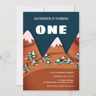 Moderne Winter Jongen Eerste Verjaardag Kaart