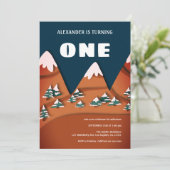 Moderne Winter Jongen Eerste Verjaardag Kaart (Staand voorkant)