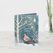 Moderne Winter Kardinaal Echtgenoot & Vriend Kerst Kaart (Voorkant)