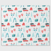 Moderne winter kerst | FEESTDAGEN Cadeaupapier (Vlak)